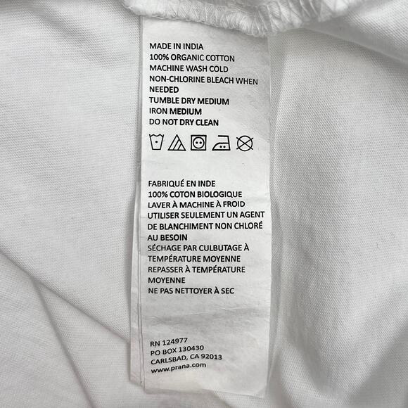 prAna Journeyman Tee Sz S New $39 White Later Alligator T-Shirt Lightweight Top - Picture 6 of 10